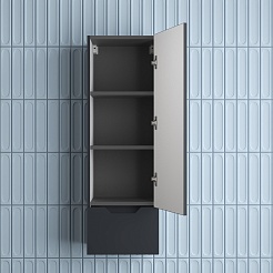 Style Line Шкаф пенал Остин 36 Plus подвесной графит – фотография-4